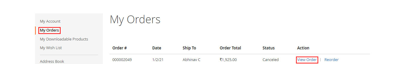 View Order