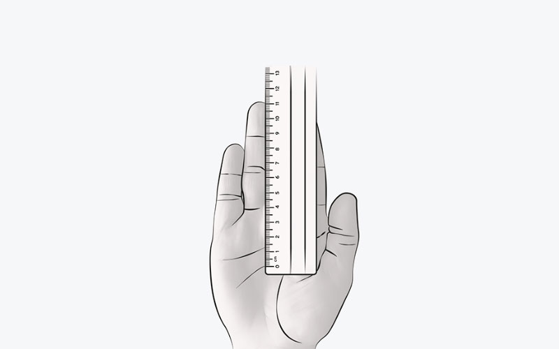 Measure size with a ruler