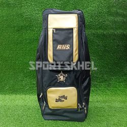 RNS Max 7 Plus Cricket Kit Bag With Wheels Black Gold