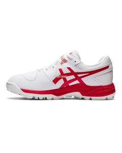 Asics Gel Peake Cricket Shoes White Electric Red