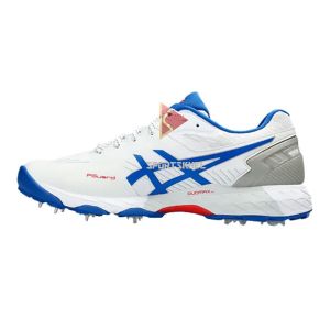 Asics 350 Not Out FF Cricket Shoes White Tuna Blue