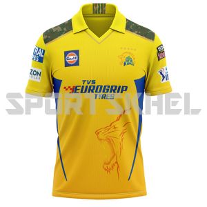 Chennai Super Kings Fan T Shirt 2024 Plain Half Sleeves