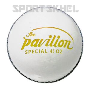 The Pavilion Special Leather Junior 4 3/4 OZ White Cricket Ball (6 Ball)