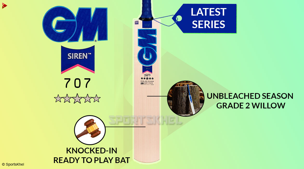 GM Siren 707 Cricket Bat Features