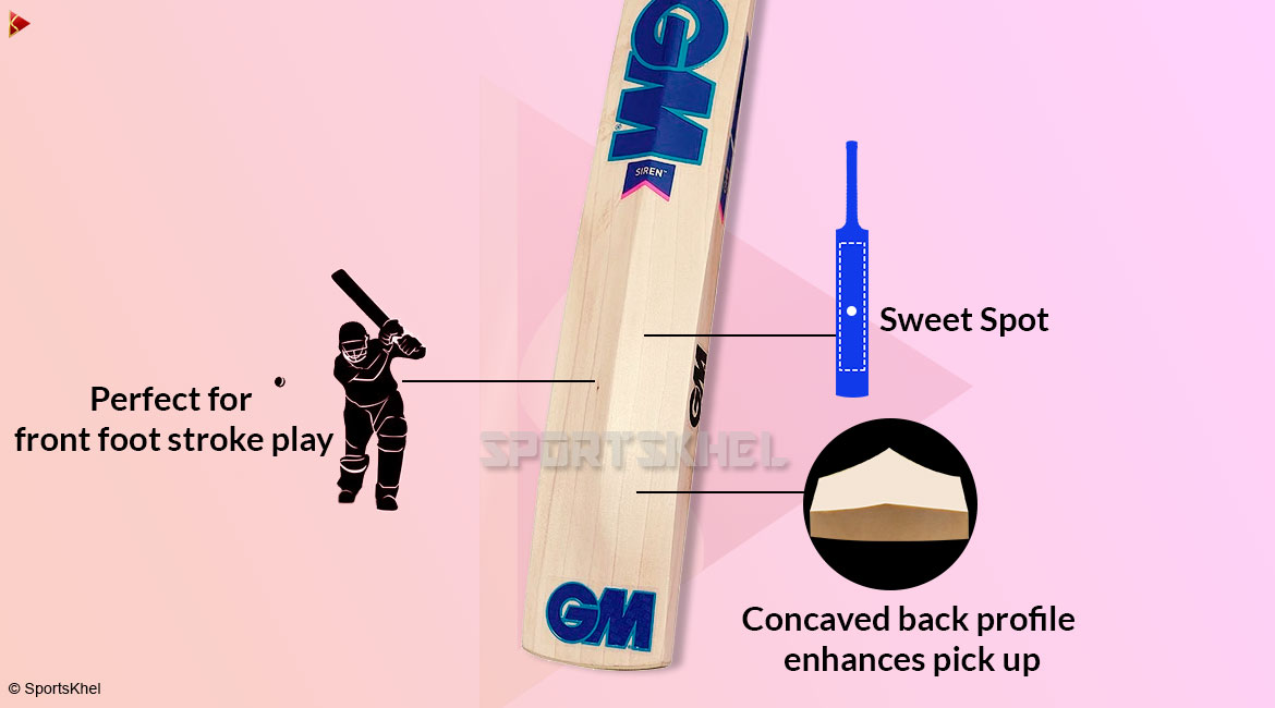 GM Siren 808 Cricket Bat Features