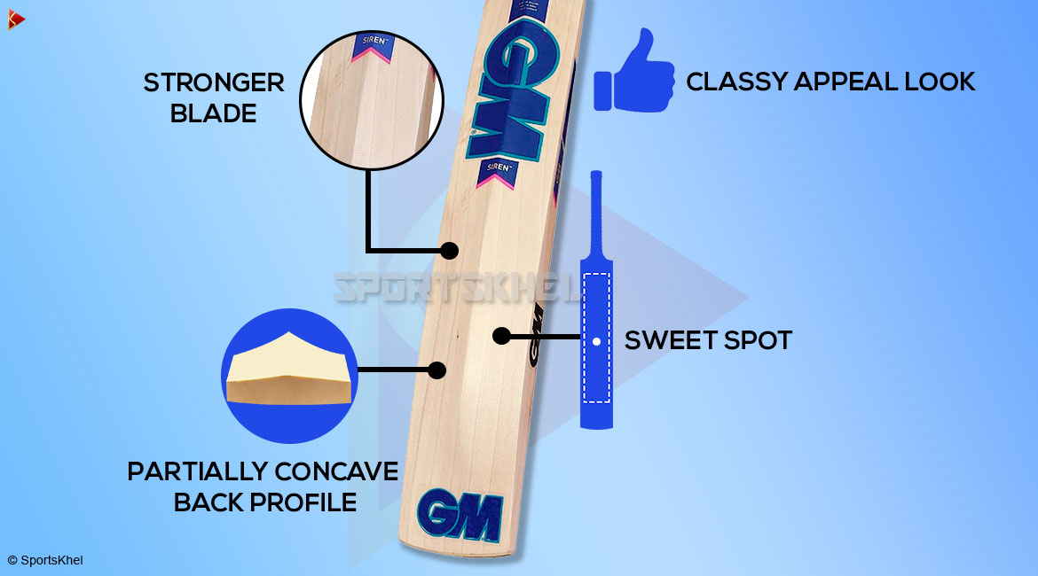 GM Siren 909 Cricket Bat Features