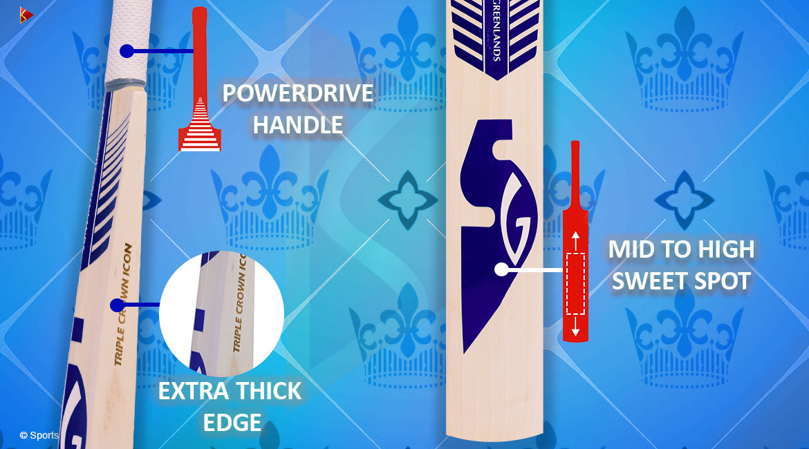 SG Triple Crown Cricket Bat Features
