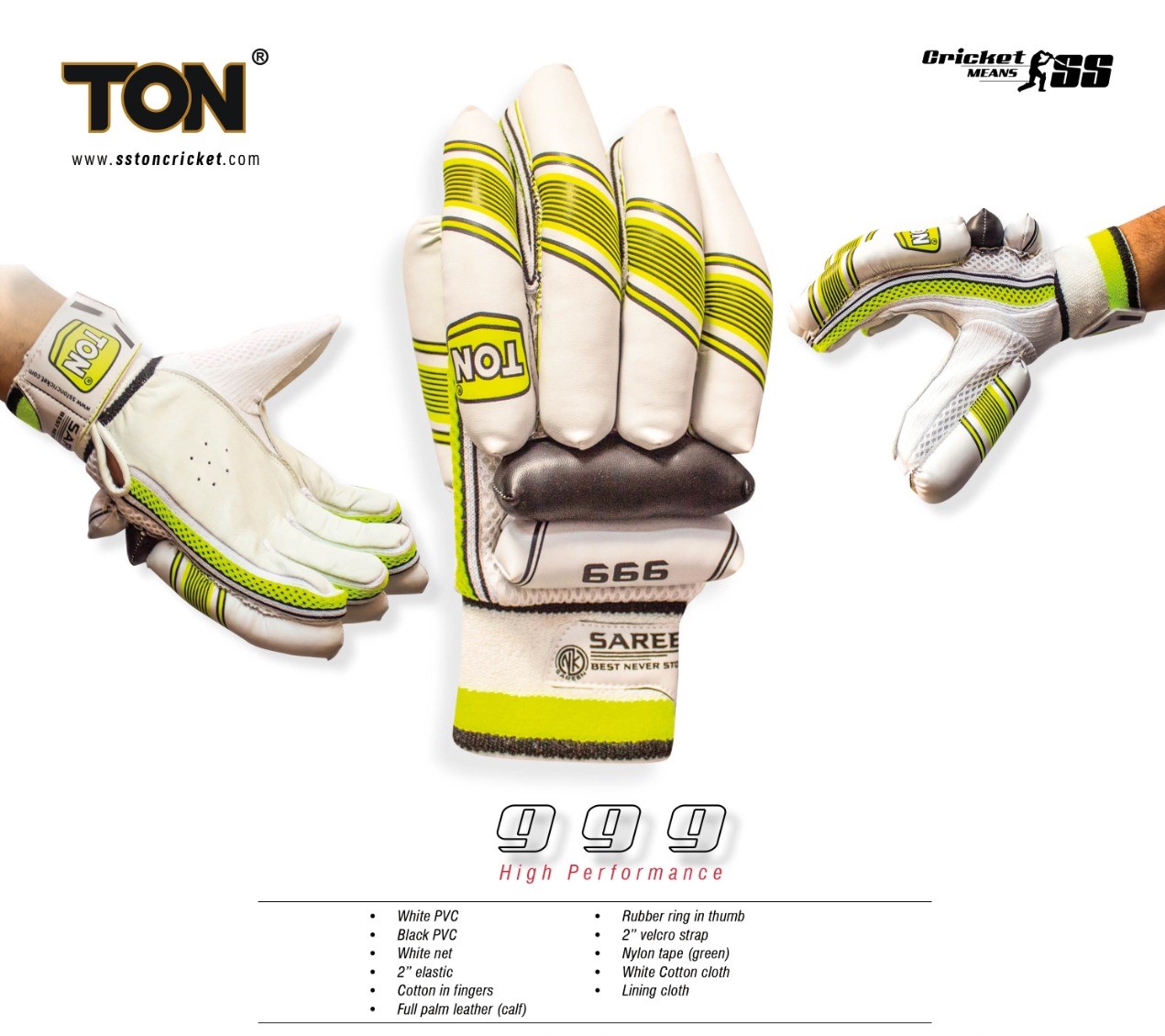 SS Ton 999 Batting Gloves Men Features