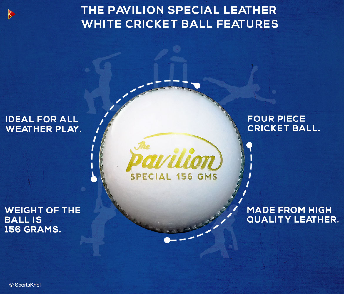 The Pavilion Special Leather White Cricket Ball Features