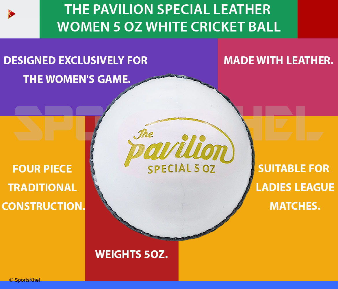 The Pavilion Special Leather Women 5 OZ White Cricket Ball Features