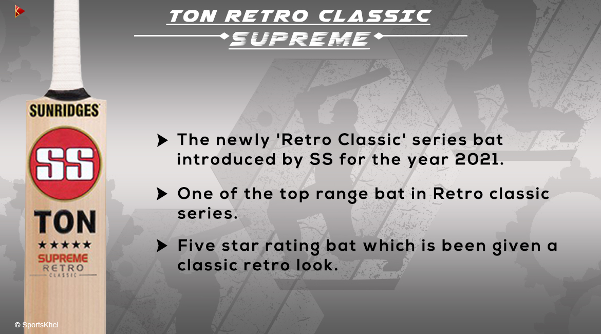 SS Ton Retro Classic Supreme Cricket Bat Features