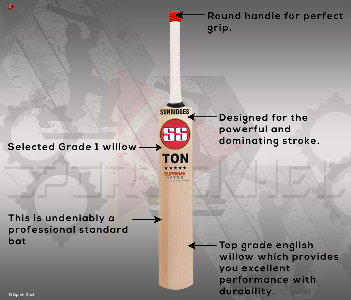 SS Ton Retro Classic Supreme Cricket Bat Features