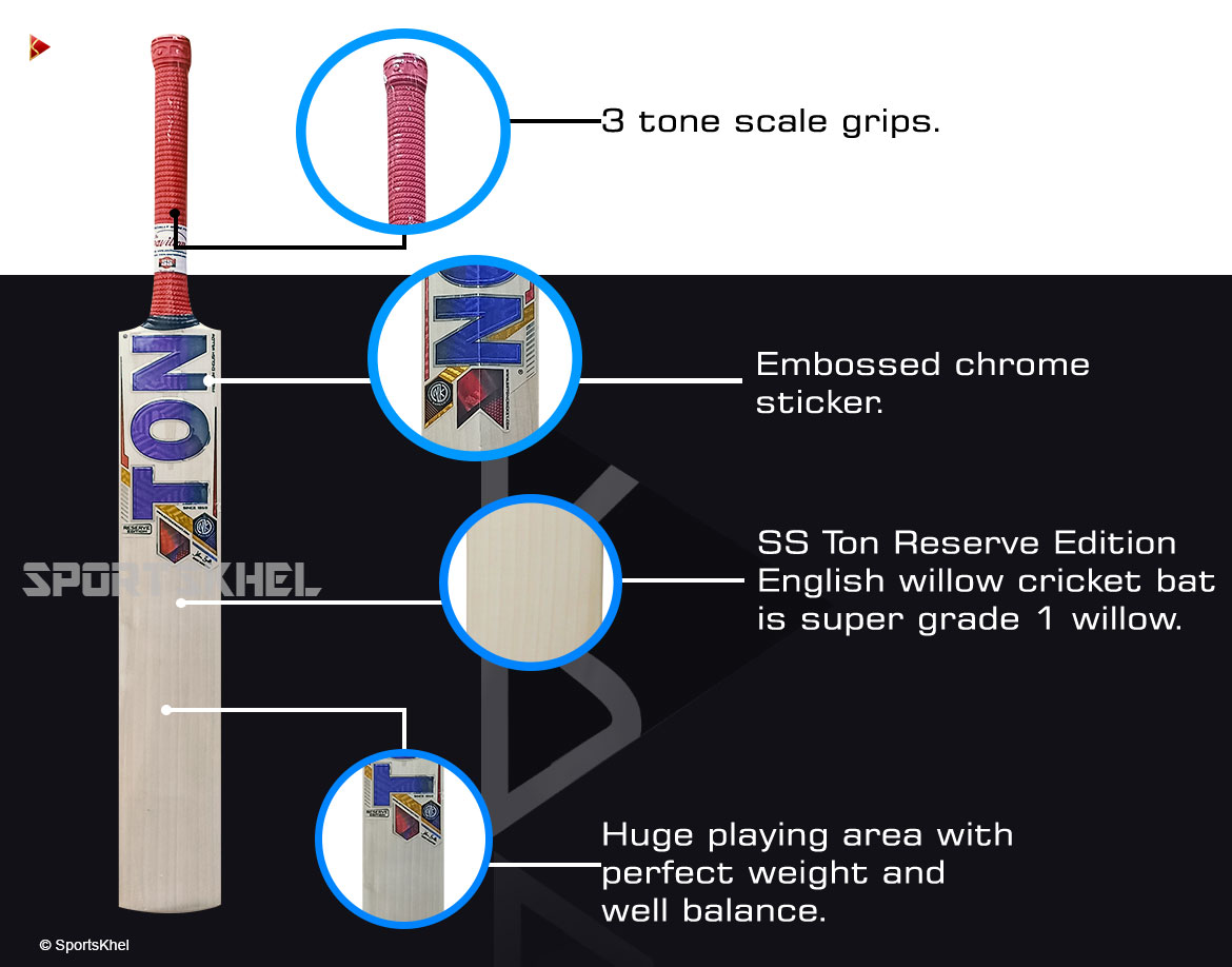SS Ton Reserve Edition English Willow Cricket Bat Features