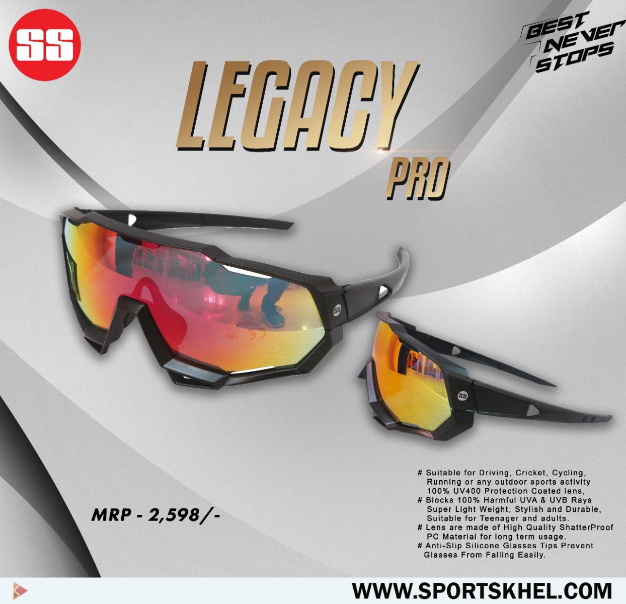 Legacy Pro Black Frame SS Glass Feature Image 1 E